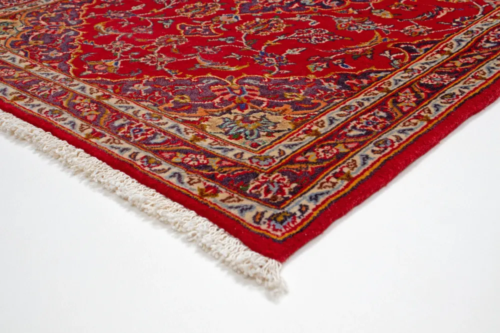 Tapis persan oriental Kashan en rouge
