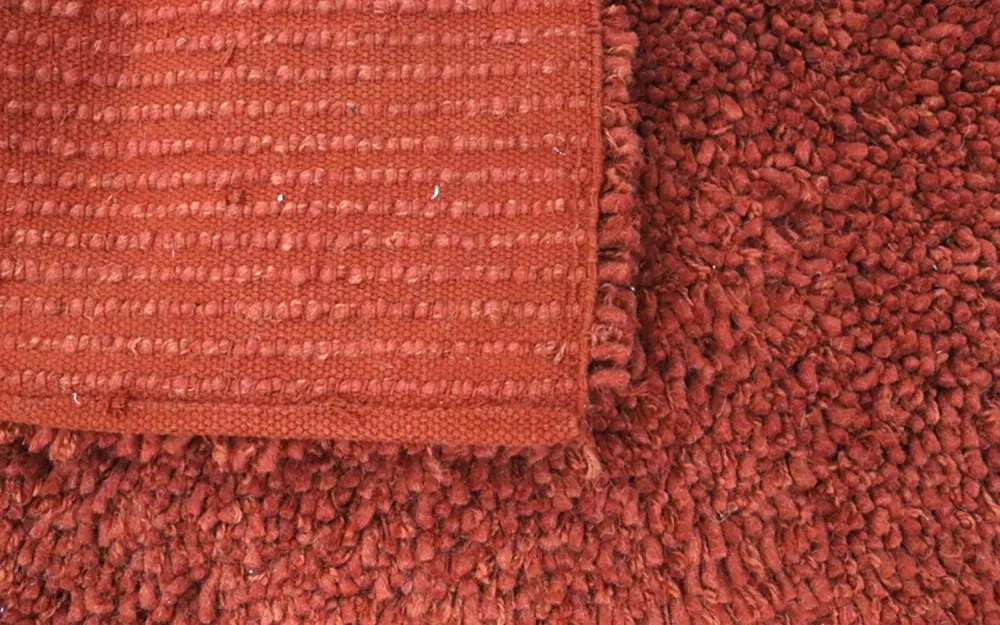 Tapis à poils longs - 215 x 155 cm - rouille