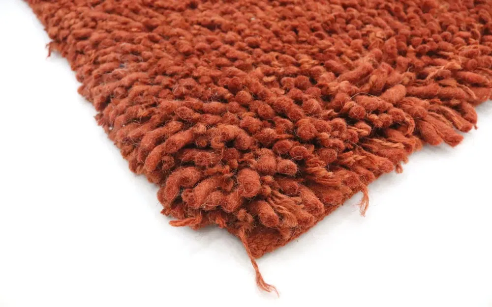 Tapis à poils longs - 215 x 155 cm - rouille