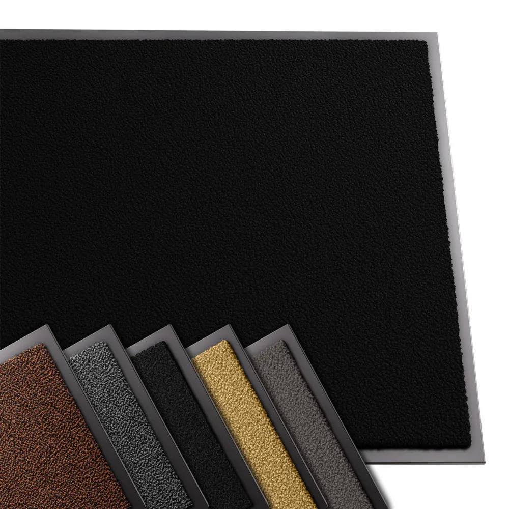 Tapis de porte paillasson 90x120cm Noir