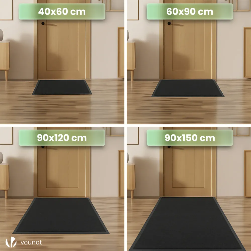 Tapis de porte paillasson 90x120cm Noir