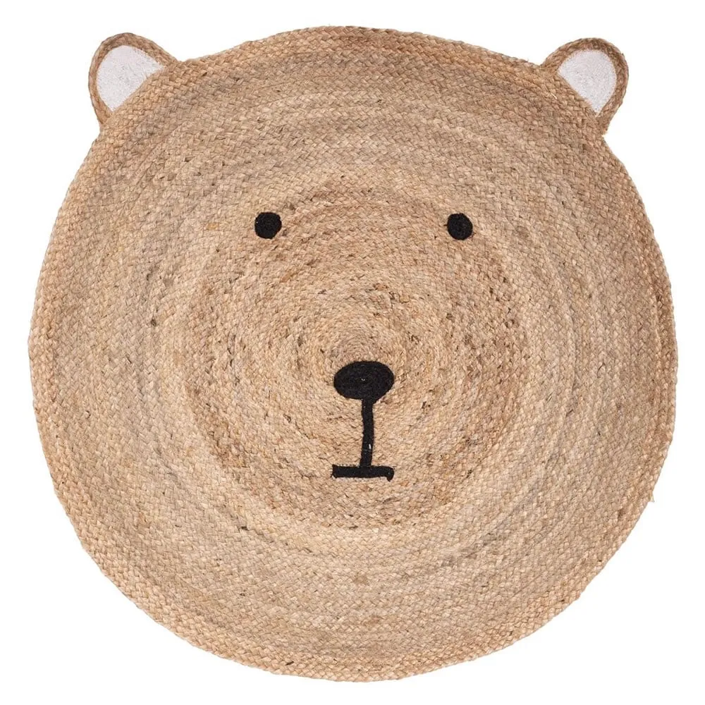 Tapis rond enfant ourson en jute