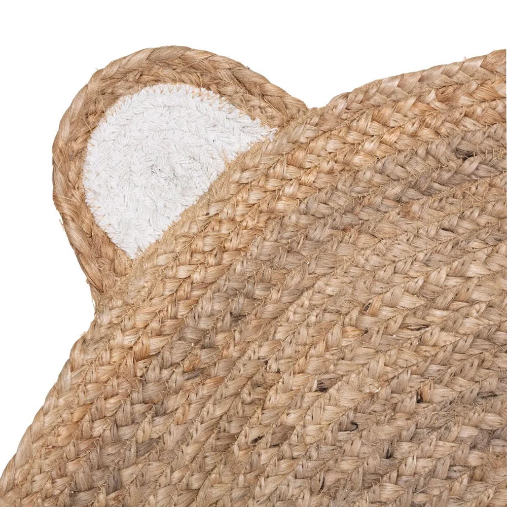 Tapis rond enfant ourson en jute