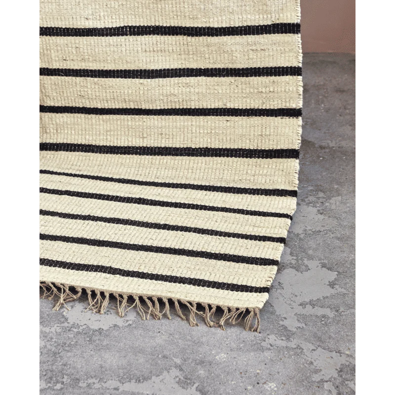 Tapis Sima de House Doctor, Noir, Naturel