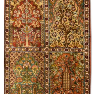 Tapis en soie - Soie du Cachemire - 91 x 65 cm - multicolore
