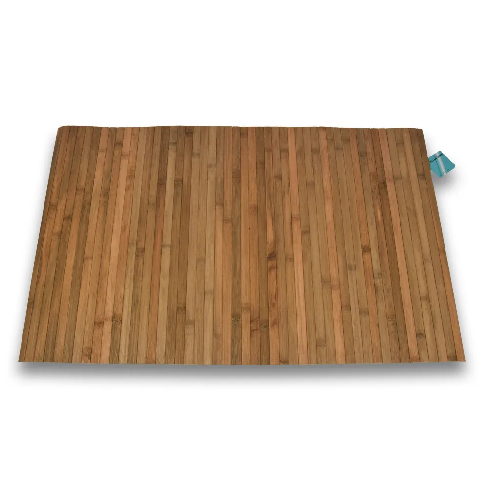1x Tapis de sol élégant olive - Paillasson | 80 cm x 50 cm x 0,5 cm | Matériau en bambou