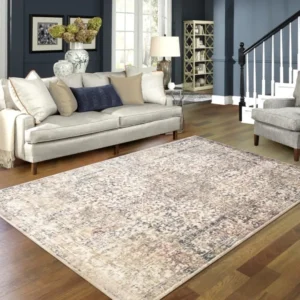 Tapis transitionnel Mercer 5x8 | Ivoire et Beige au fini vieilli