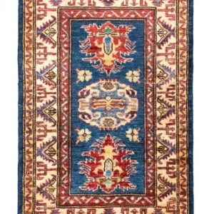 Tapis Ziegler - Kazak - 90 x 58 cm - bleu