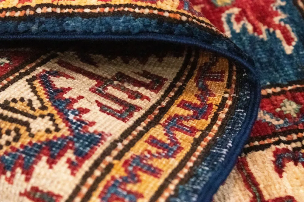 Tapis Ziegler - Kazak - 90 x 58 cm - bleu