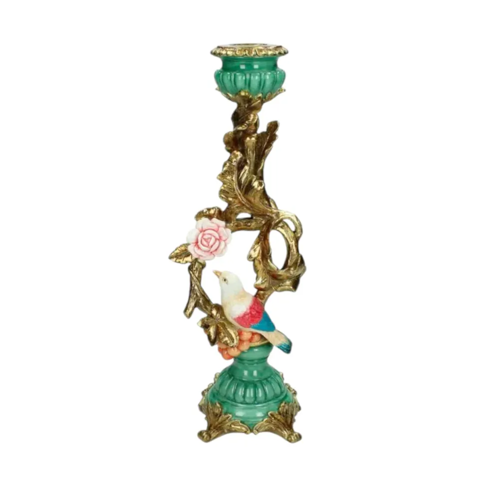Bird and Rose Candle Holder