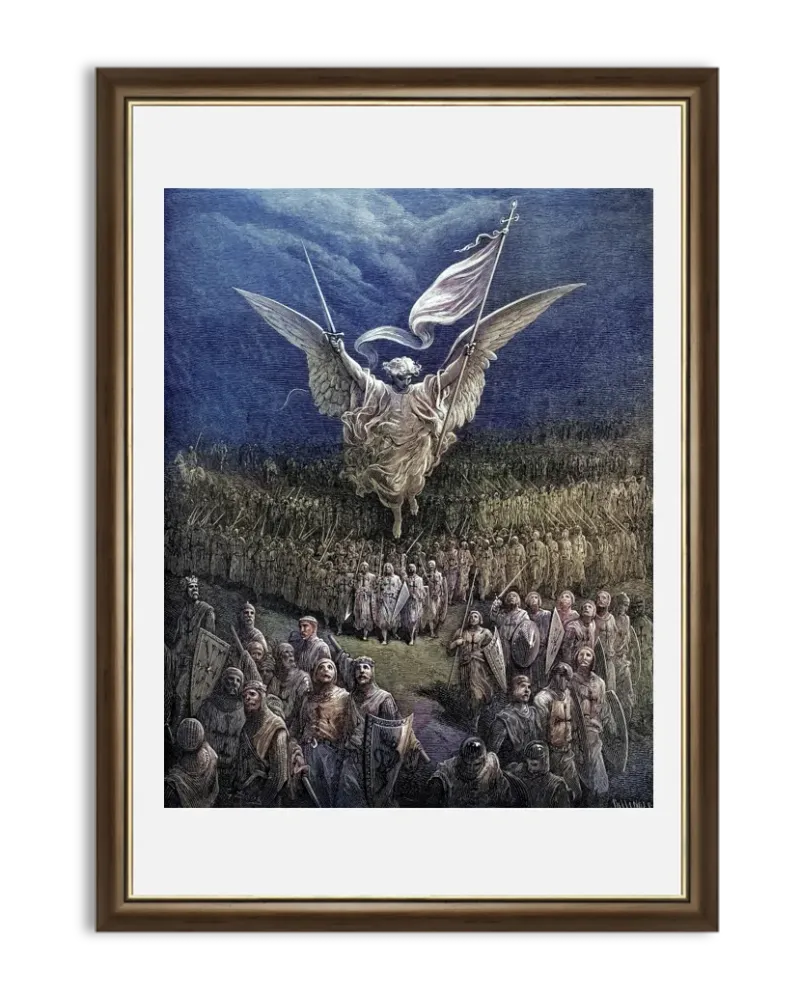 Cadre colorisé Gustave Doré - L'Ange conduisant les Croisés Terre De France