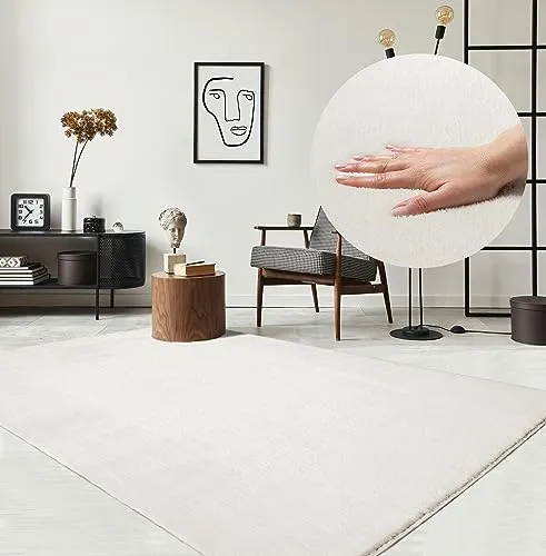 carpet Relax Tapis Moderne à Poils Courts et Moelleux, Dessous antidérapant, Lavable à 30 degrés, Super Doux, Aspect Fourr...