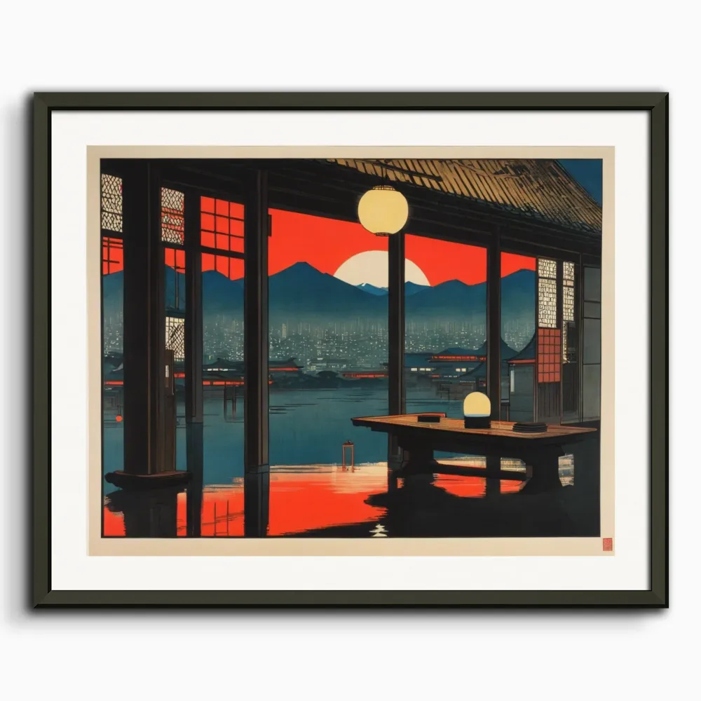 Hiroshige Hypertech, réflexions sur l'eau depuis la maison - Affiche The Object