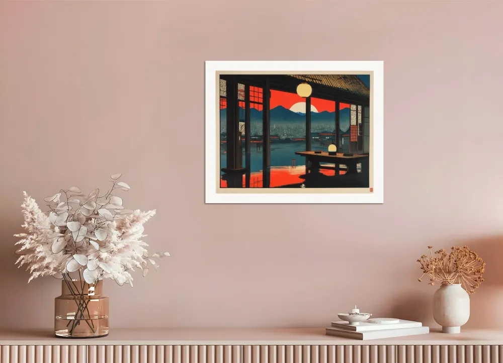 Hiroshige Hypertech, réflexions sur l'eau depuis la maison - Affiche The Object