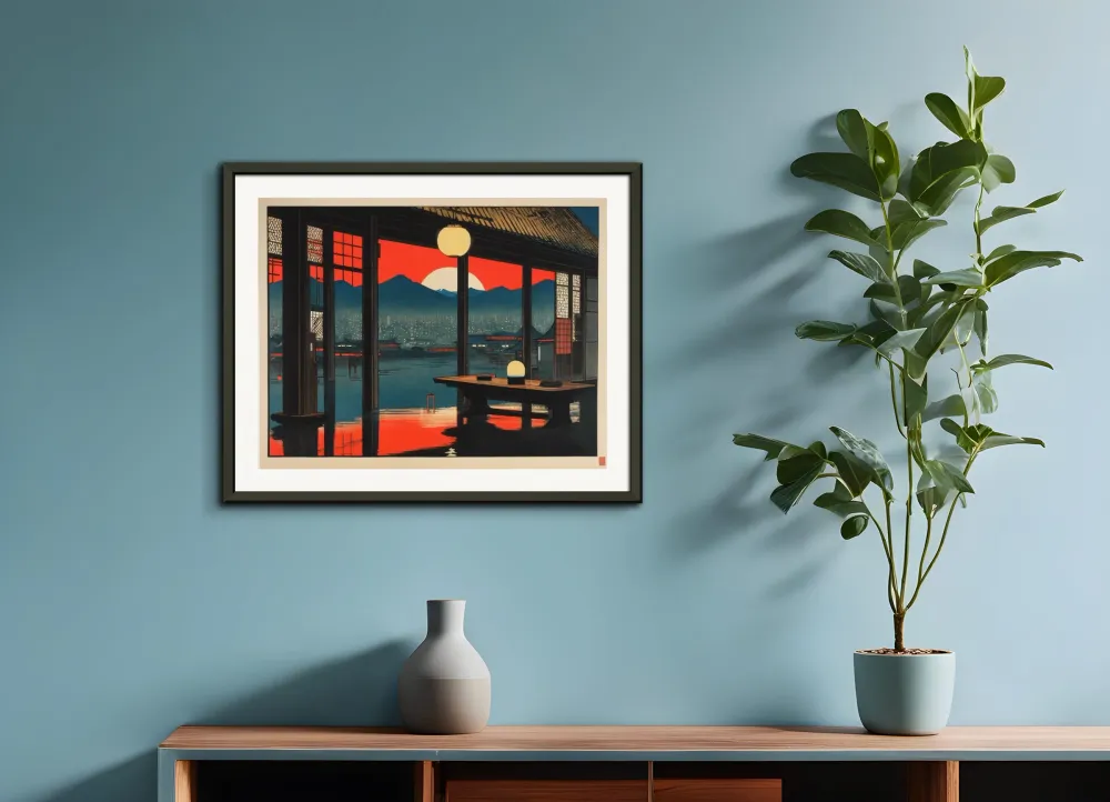 Hiroshige Hypertech, réflexions sur l'eau depuis la maison - Affiche The Object