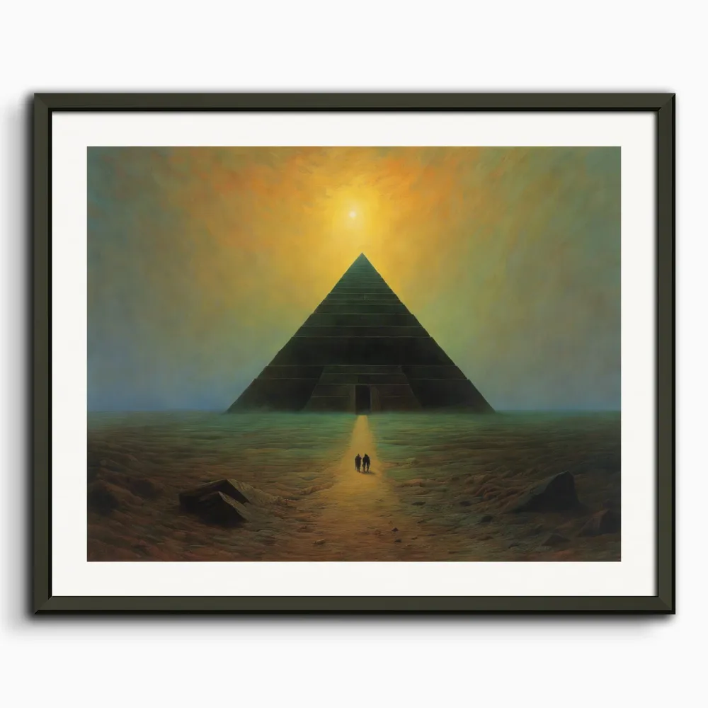 Illustration de bande déssinée, atmosphérique, sombre et mystique, mystérieuse pyramide - Affiche The Object
