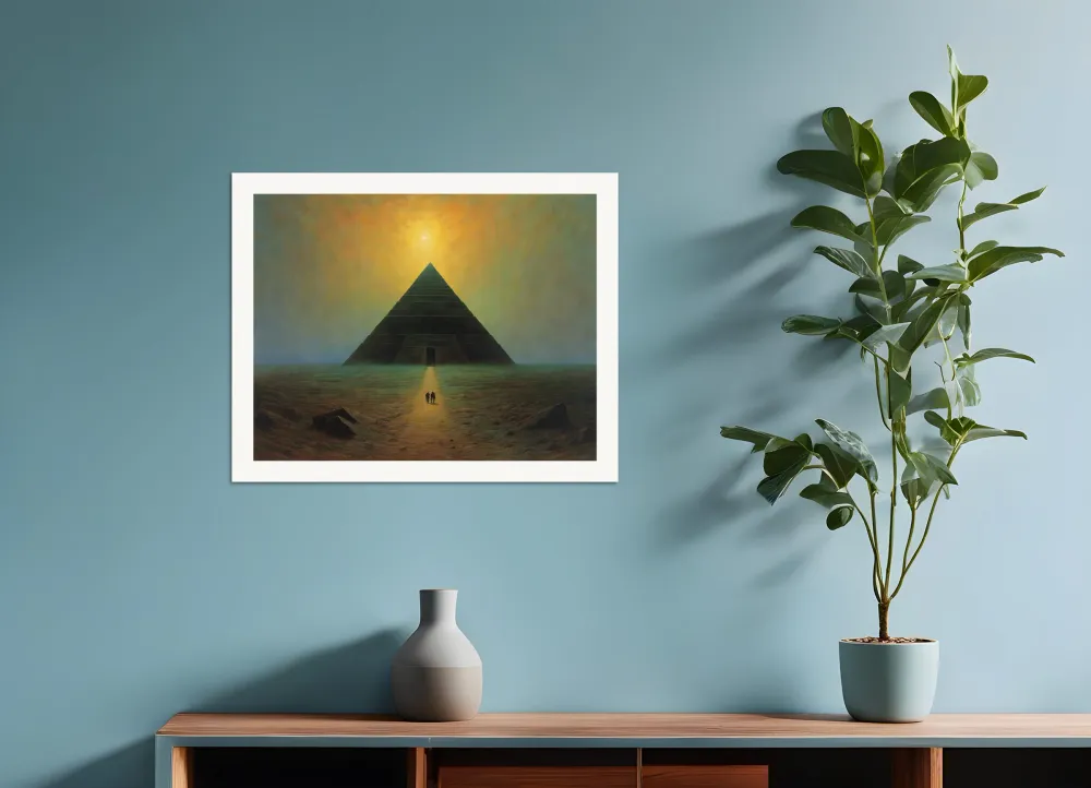 Illustration de bande déssinée, atmosphérique, sombre et mystique, mystérieuse pyramide - Affiche The Object