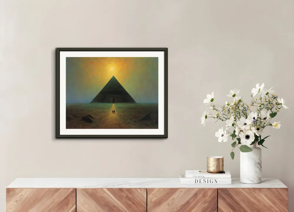 Illustration de bande déssinée, atmosphérique, sombre et mystique, mystérieuse pyramide - Affiche The Object