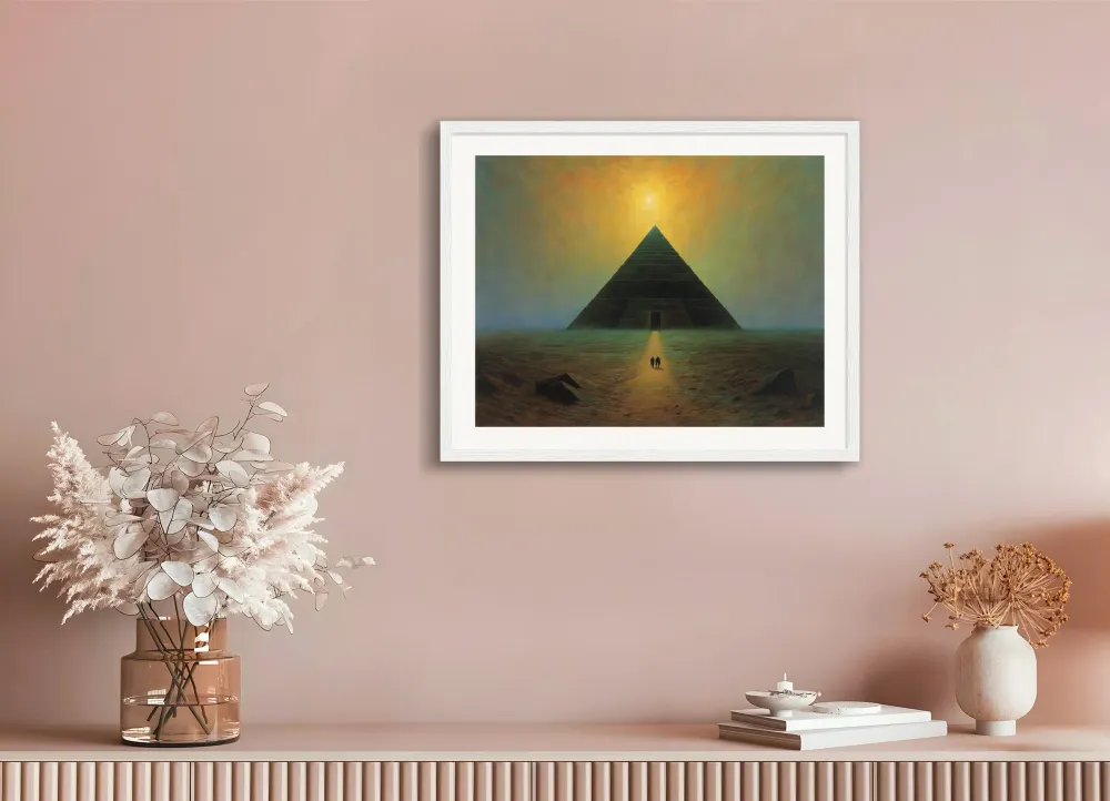 Illustration de bande déssinée, atmosphérique, sombre et mystique, mystérieuse pyramide - Affiche The Object