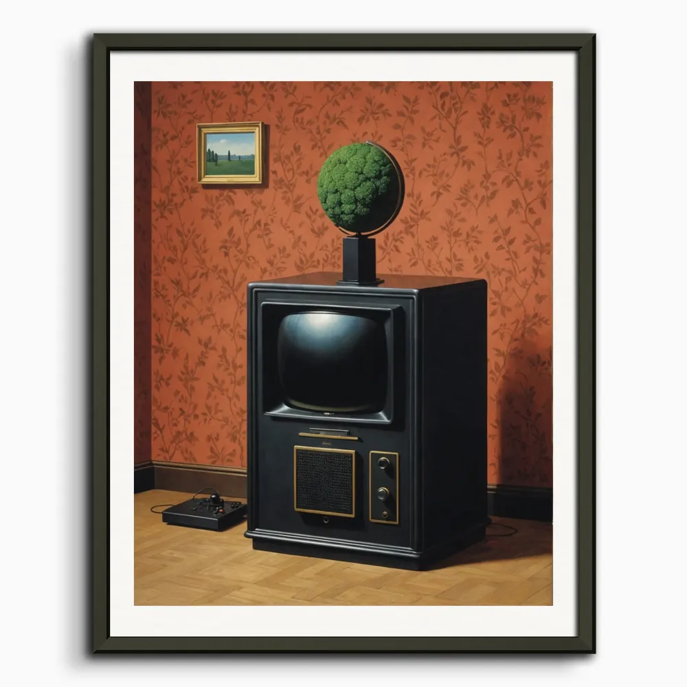 Surréalisme belge, console de jeu vidéo et globe plante - Poster The Object