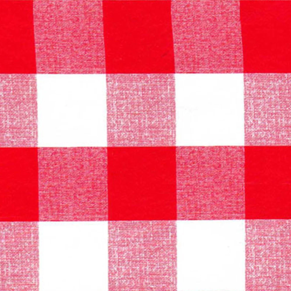 9 x 9 po Tissu Décor Maison - Vinyle à nappe - Carreauté - Rouge