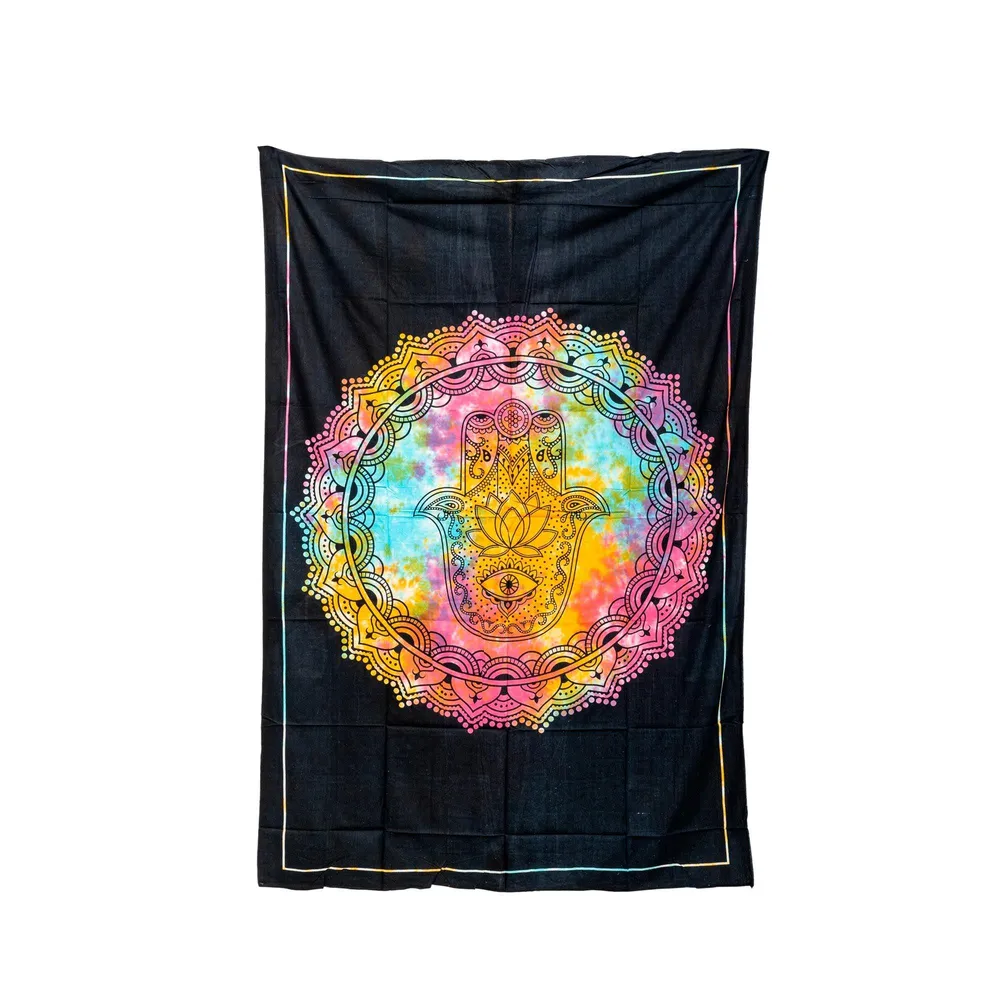 Tissu Indien Mandala Main de Fatima et Oeil 210x140cm