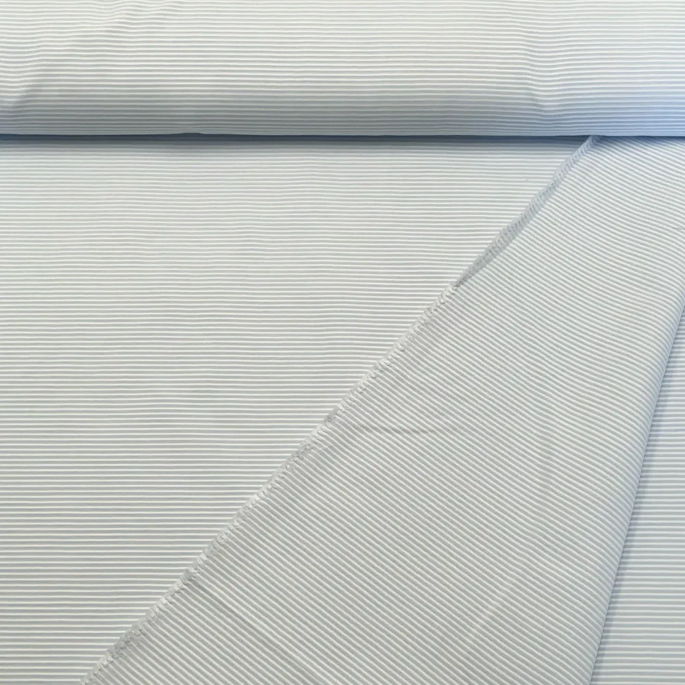 Tissu Popeline Stucturée rayures Bleu