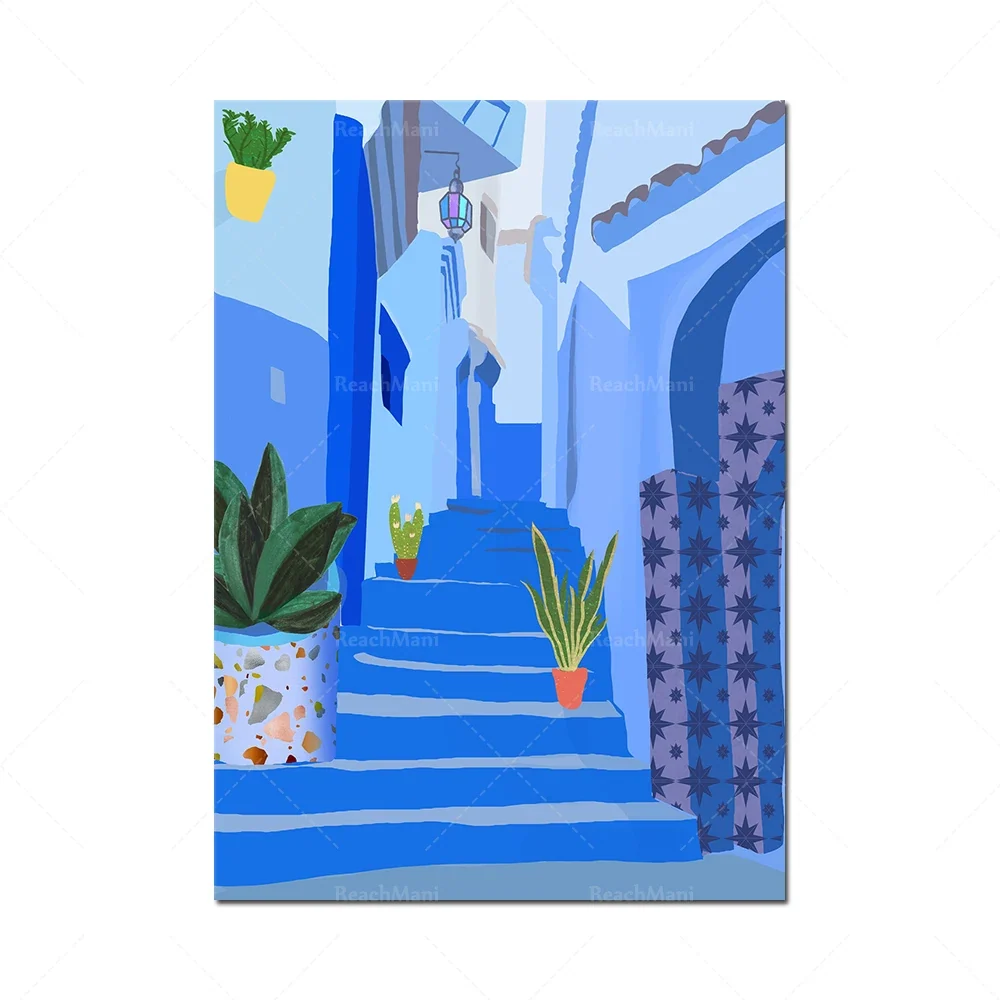 Toile Canvas Maroc Bleue qualité premium décor mural élégant
