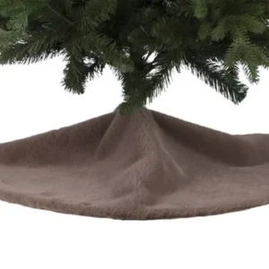 Toile d'arbre en fausse fourrure de lapin marron D90 cm Polyester