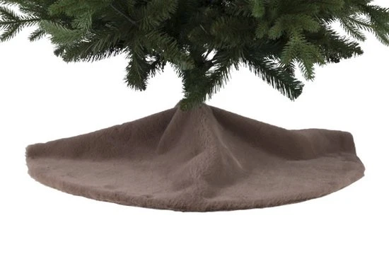 Toile d'arbre en fausse fourrure de lapin marron D90 cm Polyester