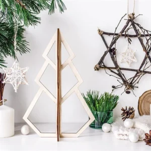 Toile de fond décor de Noël d'arbre d'étoile en bois