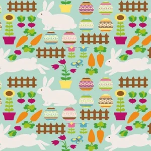 Toile de fond de dessin animé lapin carotte joyeuses Pâques décors