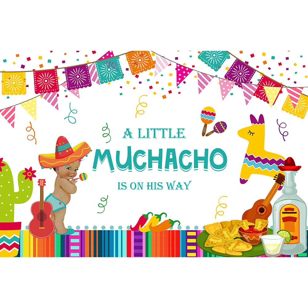Toile de fond mexicaine pour fête prénatale, Taco Bout, petit nouveau-né, Muchacho garçon, arrière-plan pour Photo, banniè...
