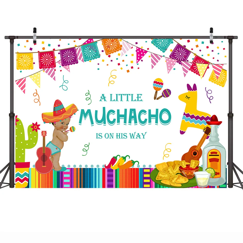 Toile de fond mexicaine pour fête prénatale, Taco Bout, petit nouveau-né, Muchacho garçon, arrière-plan pour Photo, banniè...