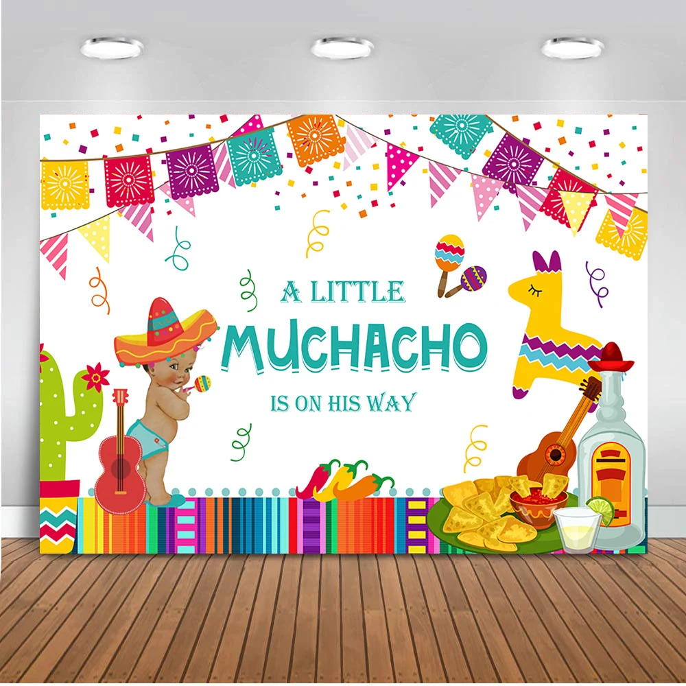 Toile de fond mexicaine pour fête prénatale, Taco Bout, petit nouveau-né, Muchacho garçon, arrière-plan pour Photo, banniè...