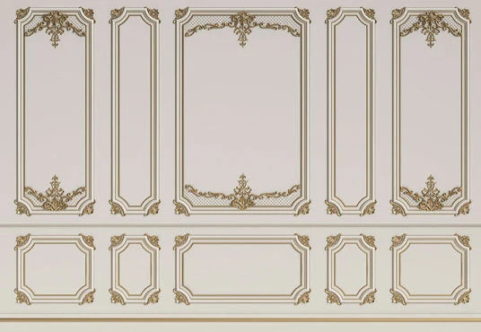 Toile de fond de mur de jante en or beige pour la mariage