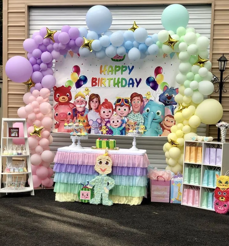 Toile de fond personnalisée avec nom Melon, décoration de fête d'anniversaire en famille, arrière-plan Photo pour photogra...