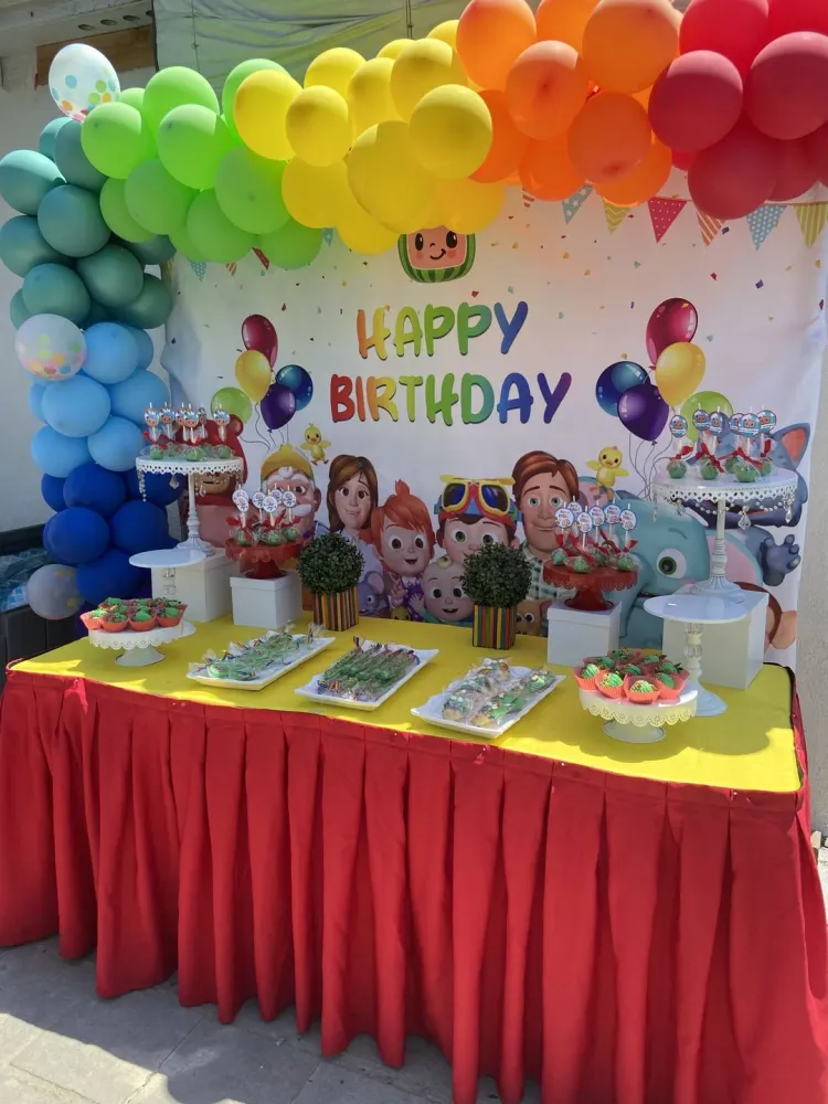 Toile de fond personnalisée avec nom Melon, décoration de fête d'anniversaire en famille, arrière-plan Photo pour photogra...