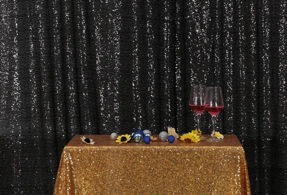 Toile de fond de photographie de paillettes noires pour la fête 2