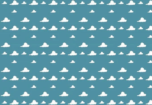 Toile de fond spectacle bleu ciel blanc nuage pour le bébé