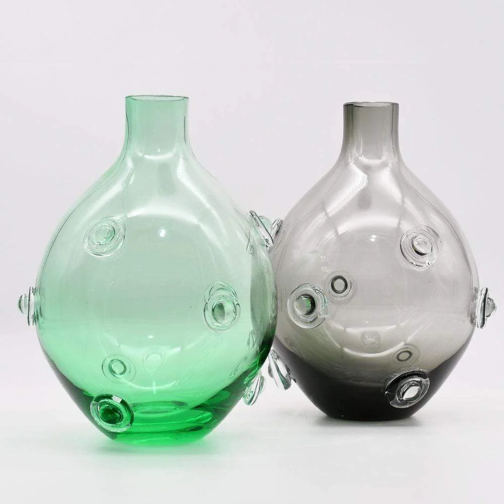 Vase en verre soufflé "Donuts" - Vert TRAN