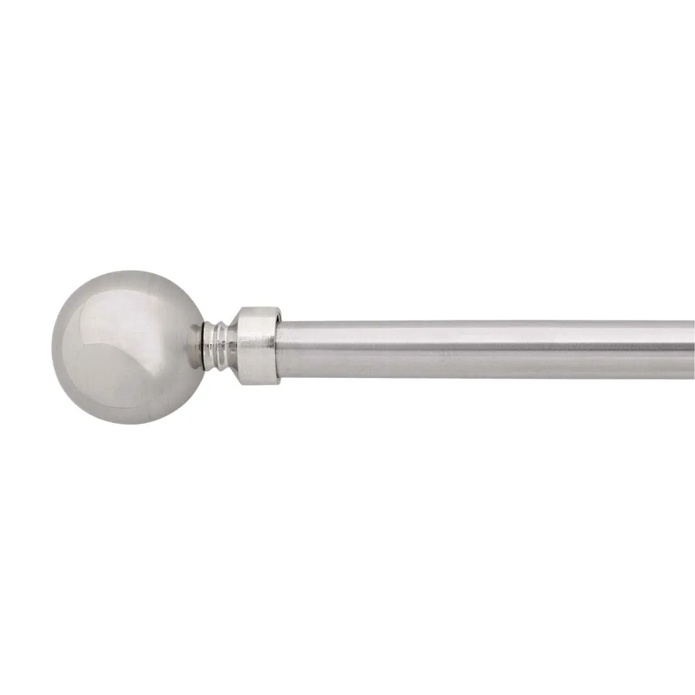 Tringle à rideaux extensible et nickel avec embouts ronds, 48" à 86"