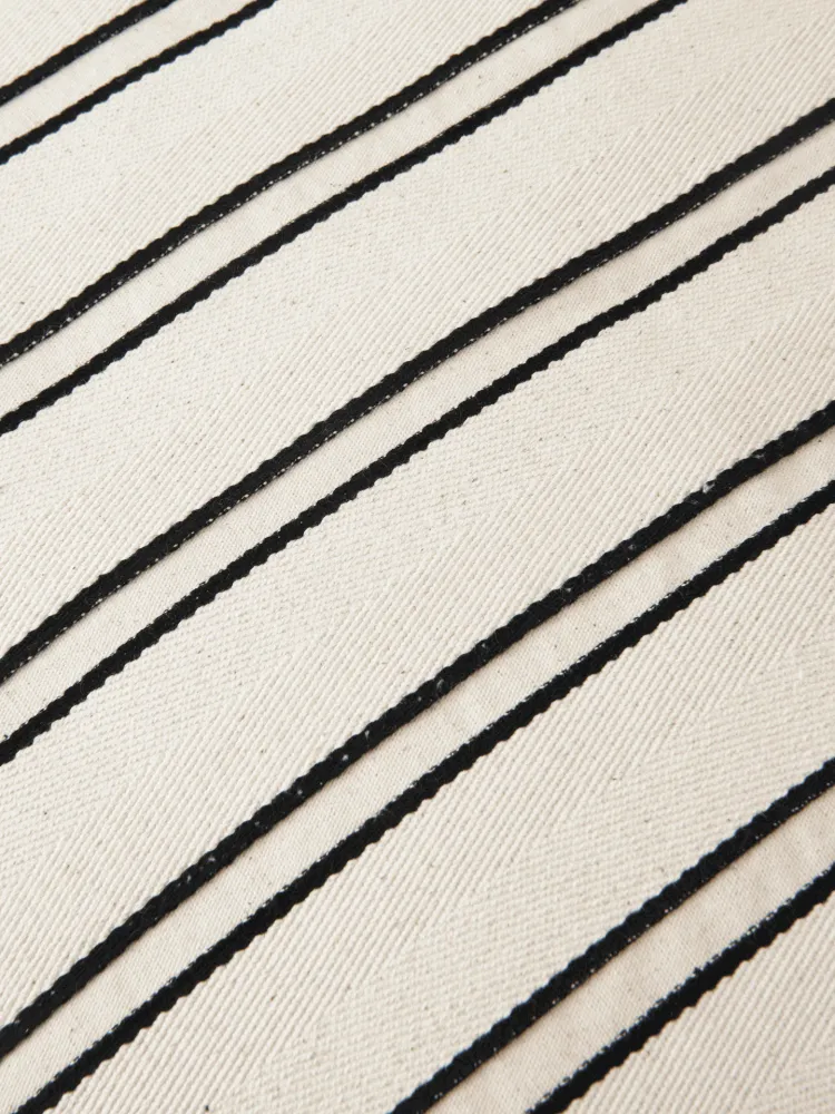 Twill Cushion Cover - Off-White/Black