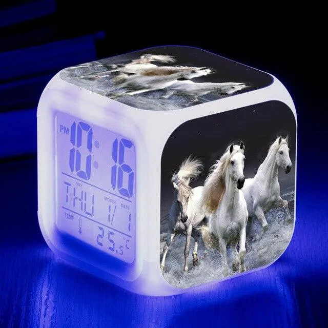 Réveil Cheval Chevaux Blanc Univers Cheval