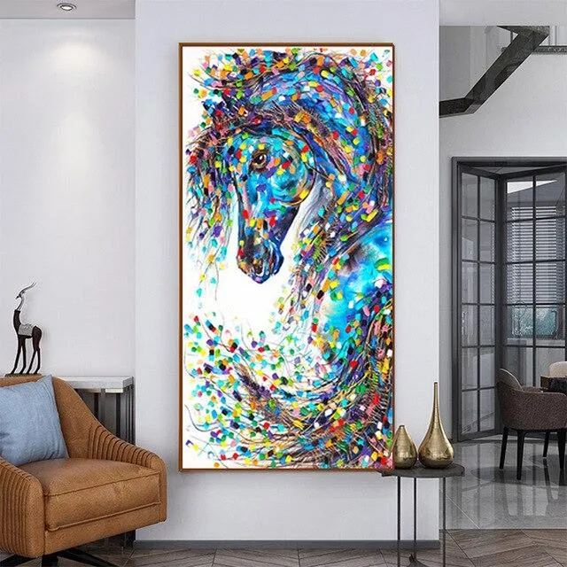 Toile Cheval Peinture Multicolore Univers Cheval