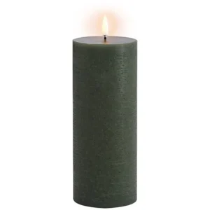 Bougie LED Rustic Vert Olive - UYUNI Uyunï