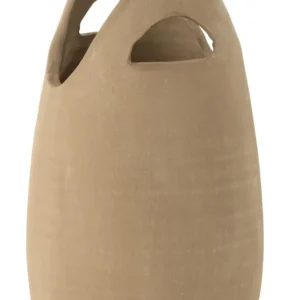 VAAS HANDVAT KERAMIEK BEIGE GROOT