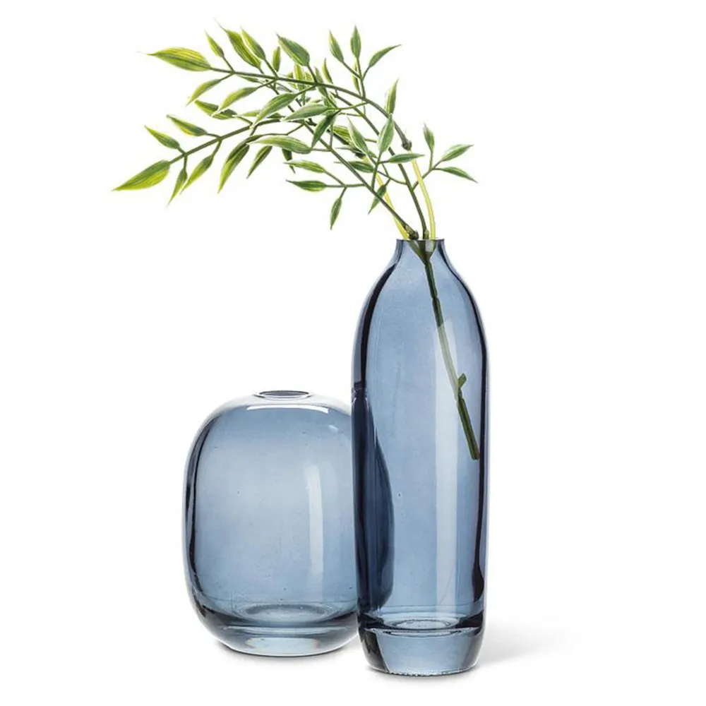 Vase à bourgeons bleu - Oval