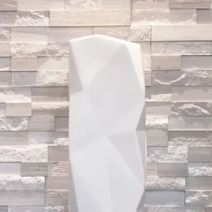 VASE CHIFFON Blanc Mat 17x17x50