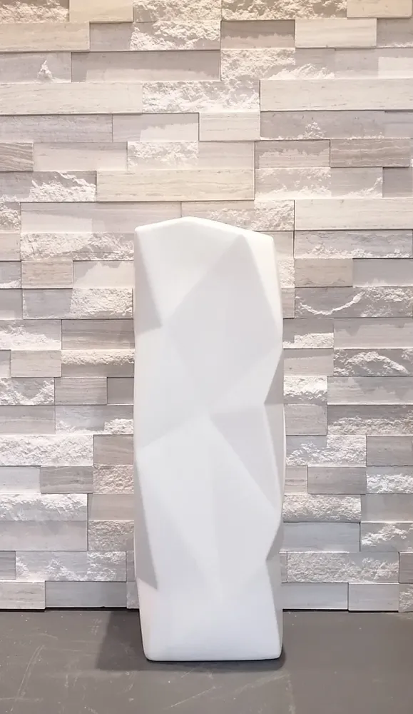 VASE CHIFFON Blanc Mat 17x17x50